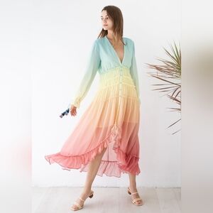 Linjia Shop rainbow boho dress